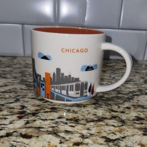 Starbucks "You Are Here" Collection ceramic mug featuring Chicago landmarks and